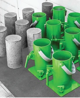 Formas verdes Beton Mix com concretos do lado